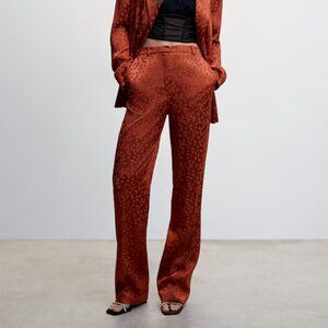 Mango Satin pants with polka-dots Size 12